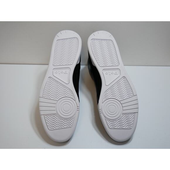 NEW POLO RALPH LAUREN COURT LEATHER HIGH TOP BLACK SNEAKER SHOES MENS SIZE - 10 - Picture 5 of 16